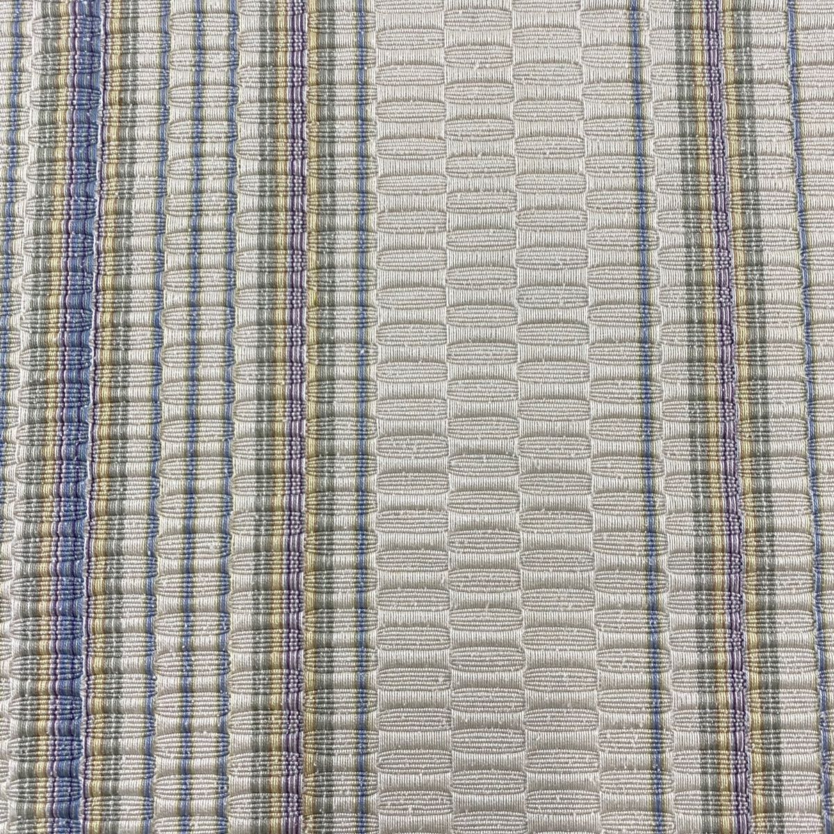 名古屋帯 証紙 南風原花織 縞 クリーム 正絹