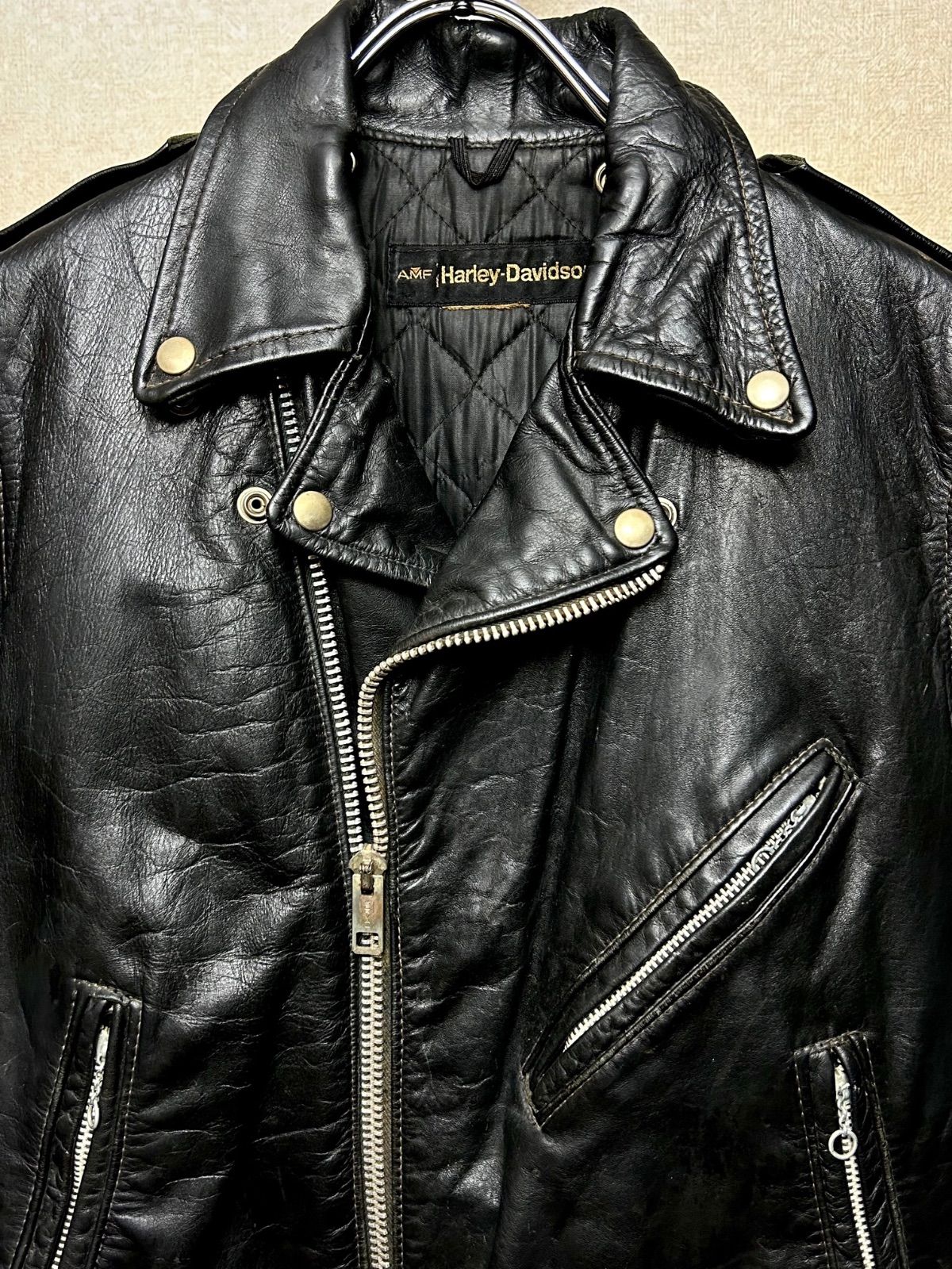 70,s AMFハーレーダビッドソンオールドSERVAL社製ジッパーライダース 