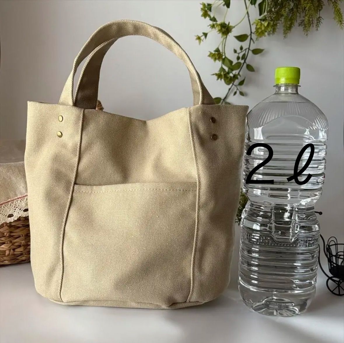 ハンドメイド、トートバック、帆布、オーバル、バケツ型、 カラーオーダー 帆布のトートバッグ（受注生産）【工房HOSONO