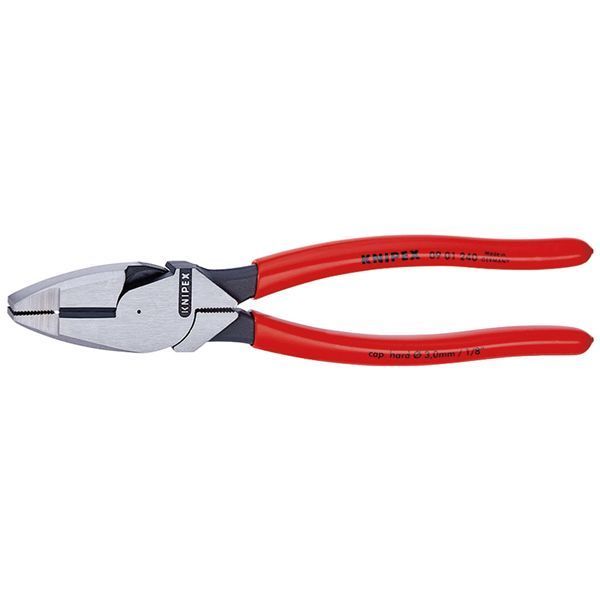 KNIPEX クニペックス 架線工事用強力ペンチ プラスチックコーティング サイズ55×17×240mm 0901-240