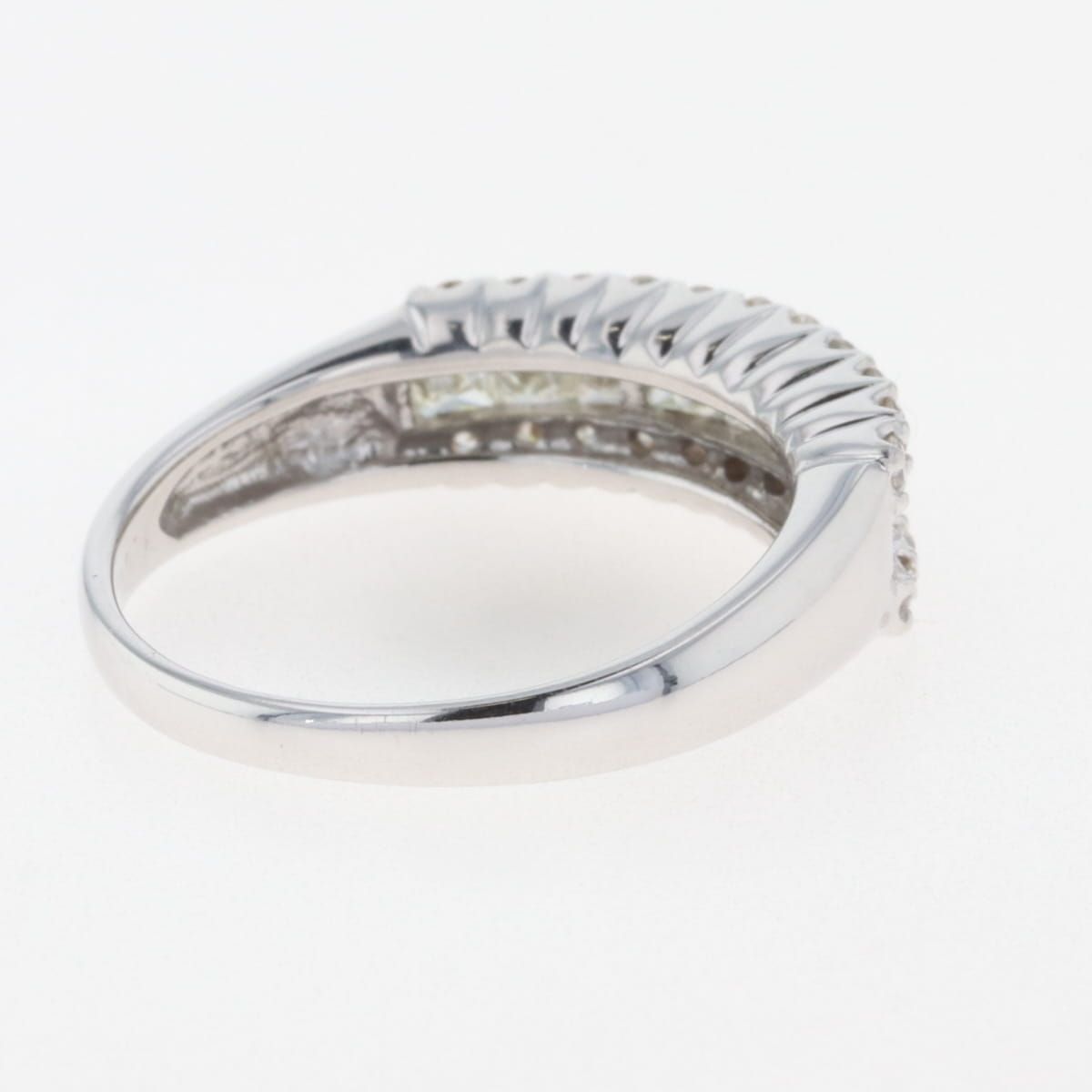 ホワイトゴールドメレ ダイヤモンド K18WG指輪11.7g メレダイヤ デザインリング WG ホワイトゴールド 指輪 2連 リング