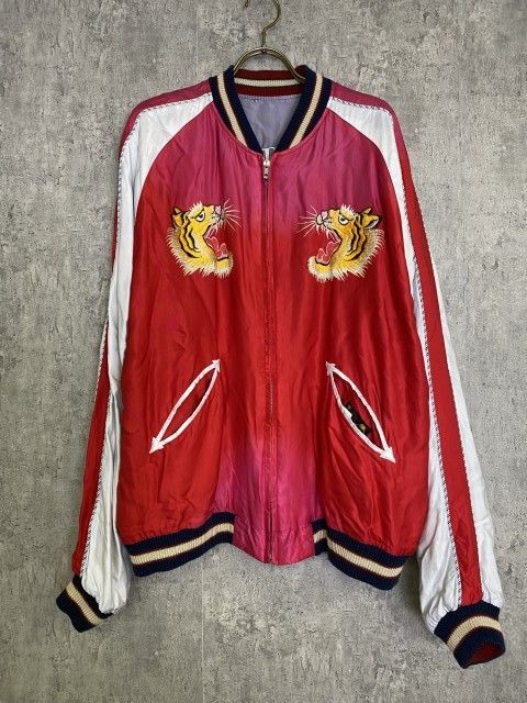 ヴィンテージ　フェード　リバーシブルスカジャン　/S相当　刺繍　スーベニア　舞妓 ヴィンテージ フェード リバーシブルスカジャン /S相当 刺繍