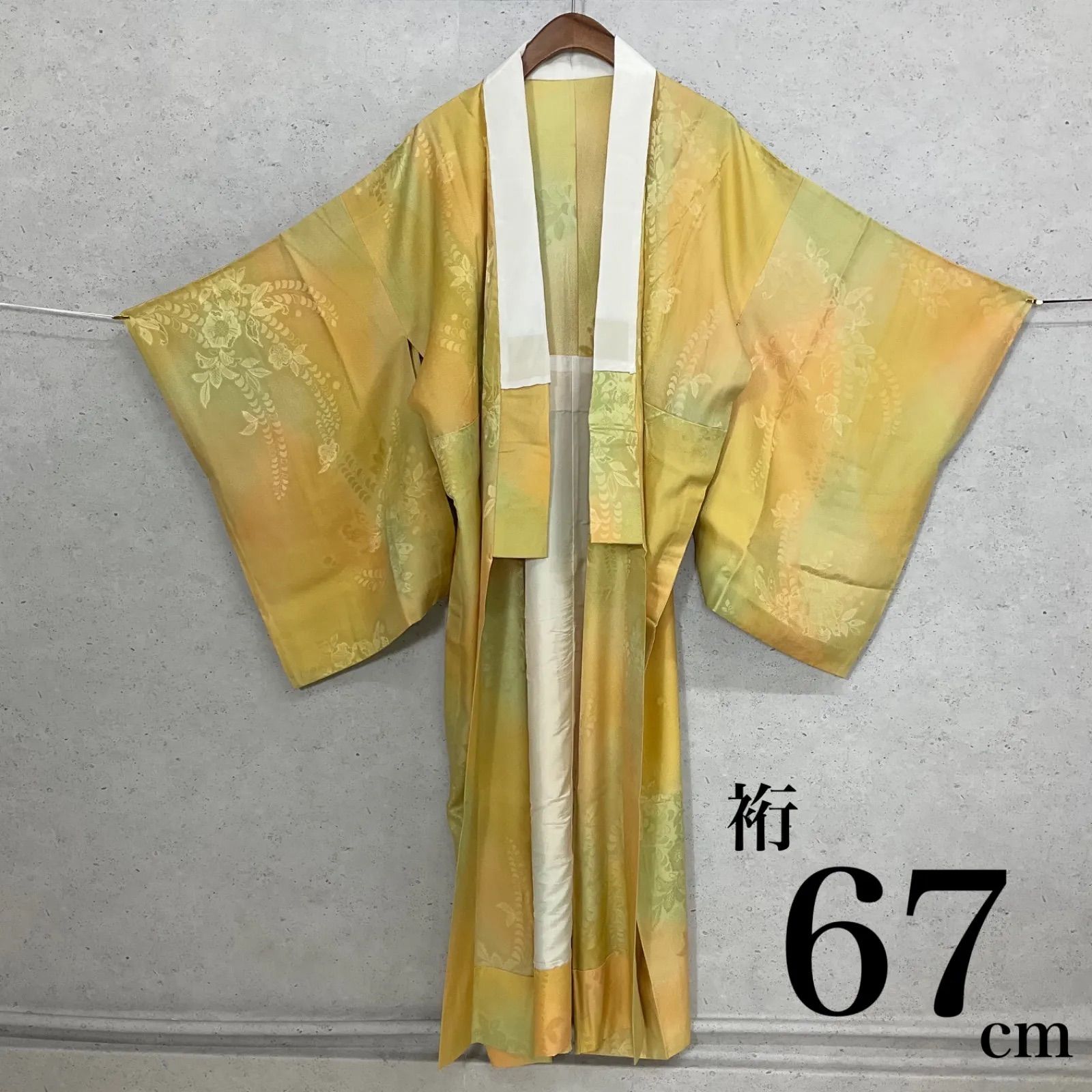 kimono+one◆美品◆長襦袢◆辻ヶ花模様◆暈し染め◆正絹◆袖無双◆単衣◆居敷当て付き◆やまと新はじく加工◆裄長◆裄67肩丈129◆小紋紬附下訪問着留袖袷単衣夏着物◆K1072