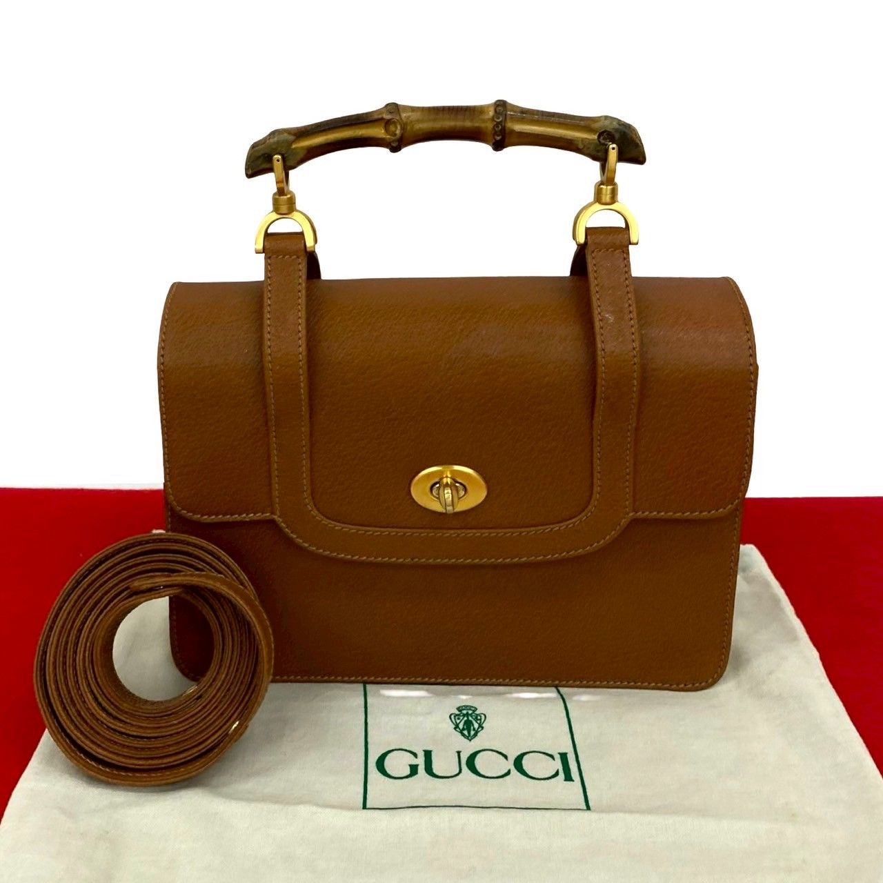 極 美品 希少品 保存袋付 GUCCI グッチ オールドグッチ バンブー