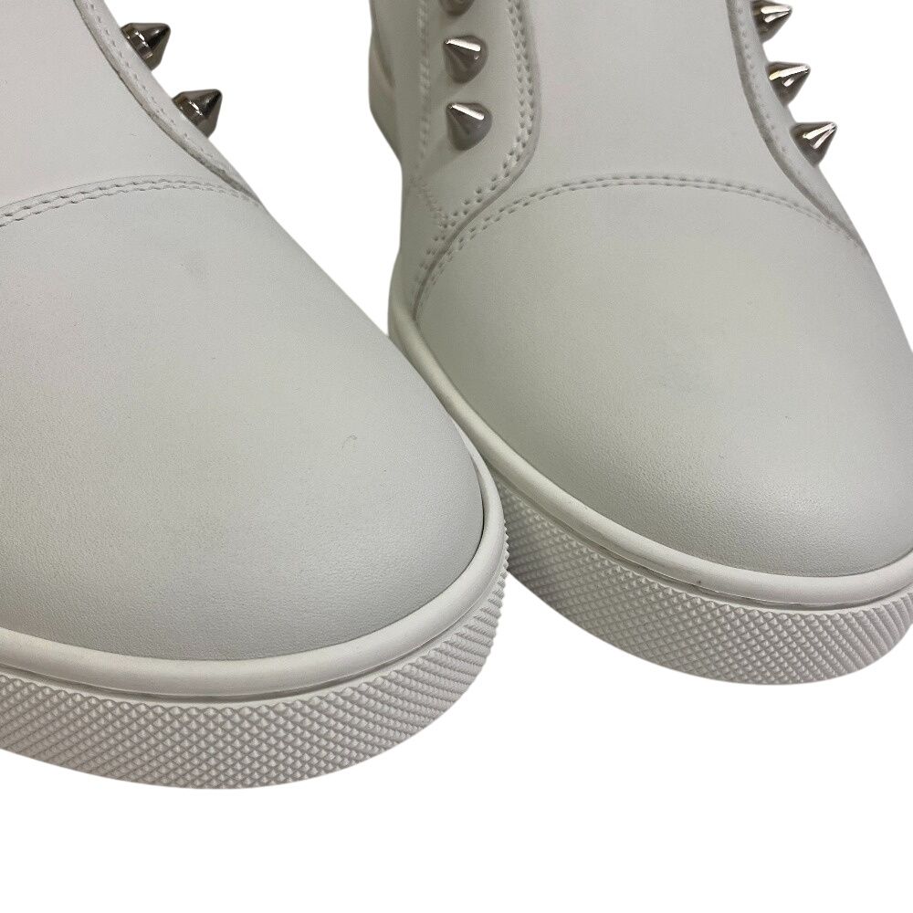 クリスチャンルブタン　ホワイト スタッズ ハイカットスニーカー　41.5 CHRISTIAN LOUBOUTIN (クリスチャンルブタン) LOUPIN UP DONNA