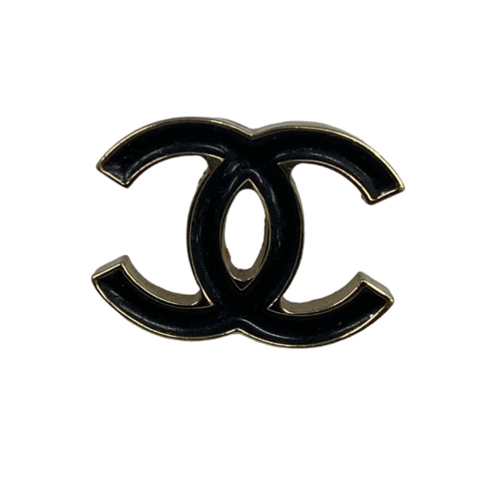 CHANEL シャネル ピアス ココマーク ブラック 04A 片耳 ゴールド 中古 