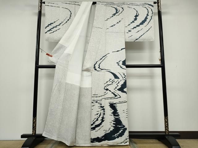 平和屋着物●訪問着　型染め　花鳥文　黒地　正絹　逸品　AABD0841ck 平和屋着物○訪問着 型染め 花鳥文 黒地 正絹 逸品 AABD0841ck 平和屋