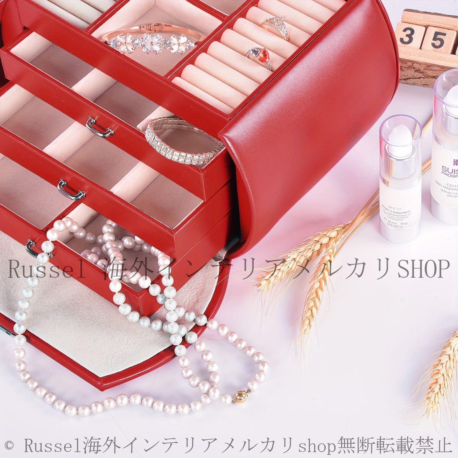 アクセサリー ボックス アクセサリーケース 収納 3段引き出し 持ち運び