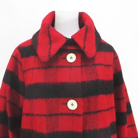 ハヤマブリーズ HAYAMA BREEZE ロング丈 ステンカラーコート 40 赤系