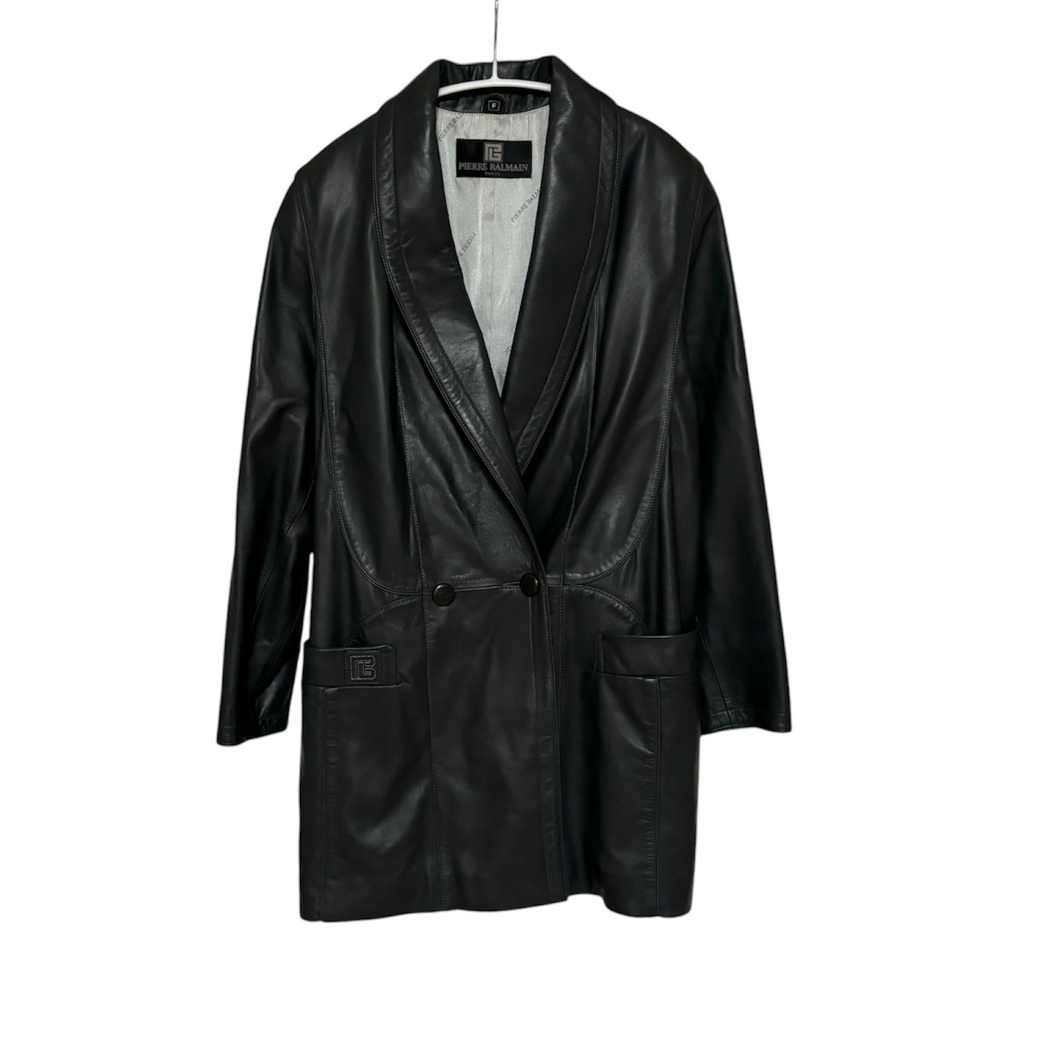 BALMAIN 羊革ジャンパー 中古・古着通販】BALMAIN (バルマン) ラムレザーシングル