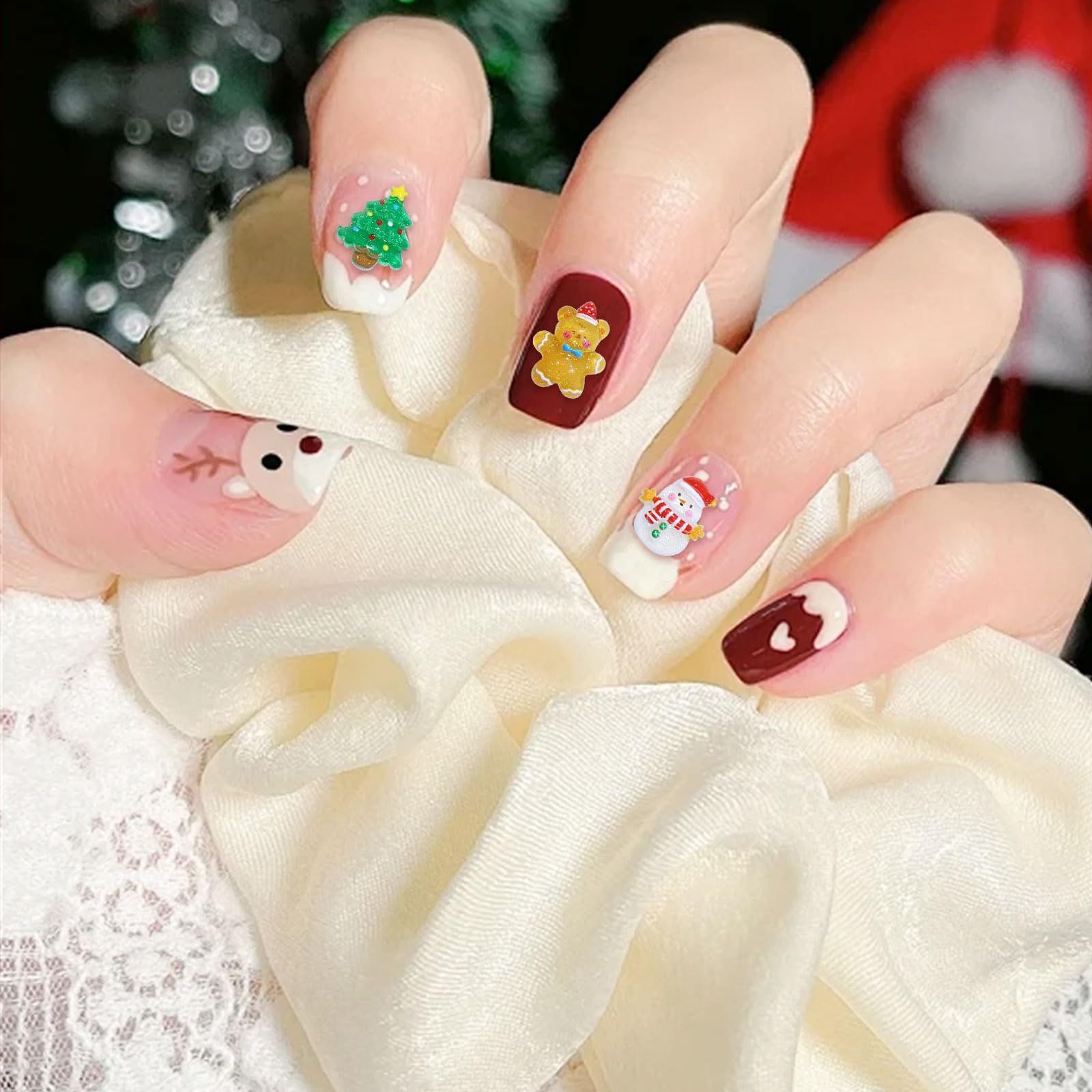 在庫処分】ネイルパーツ クリスマス 100個セット 3D 立体 可愛い