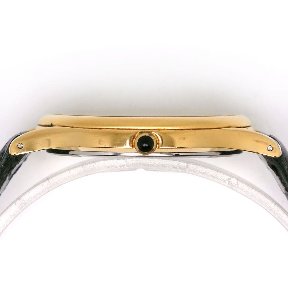 金メッキ×型押しレザー クオーツ