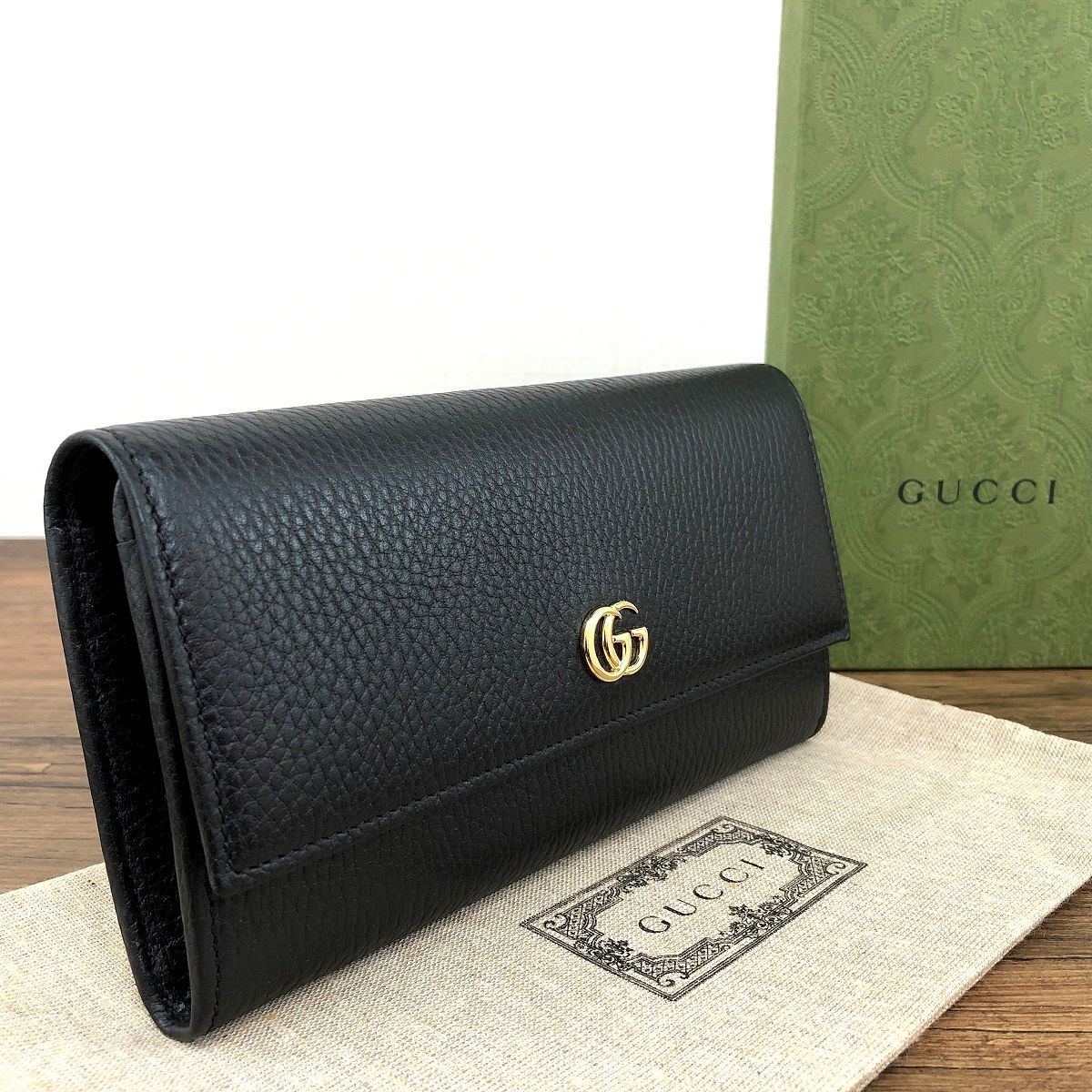 未使用品 GUCCI 長財布 456116 ブラック 10 - 長財布