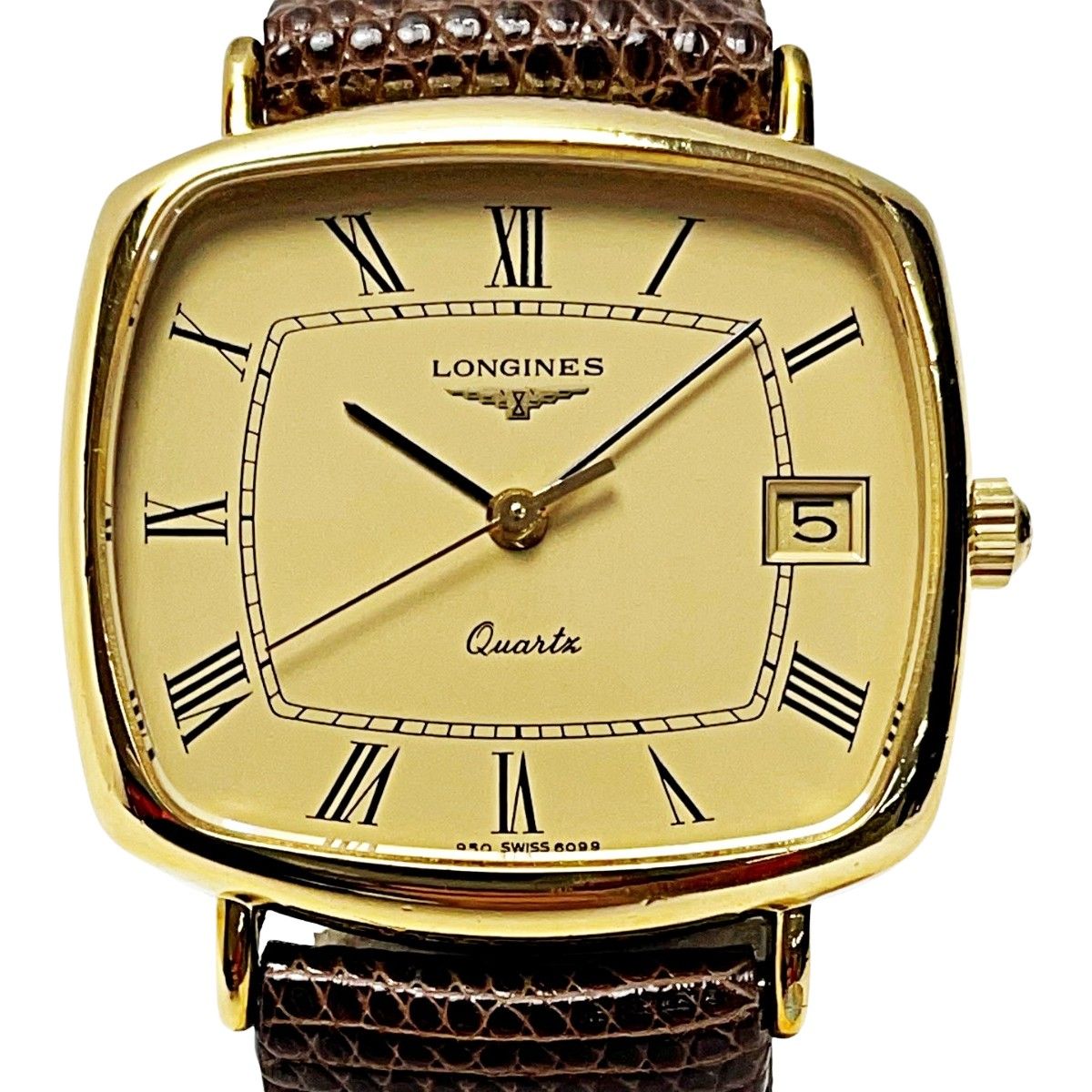 LONGINES ロンジン クォーツ 950-6099 ゴールド レザー スクエア メンズ 腕時計 - メルカリ