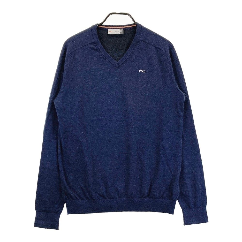 チュース セーター ネイビー 切替 Vネック ニット メンズ S ゴルフ