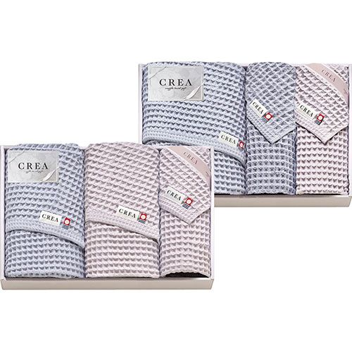 CREA×今治ワッフルソフト バスタオル3P-フェイスタオル3P バスタオル57×120cm フェイスタオル31×80cm B1157577