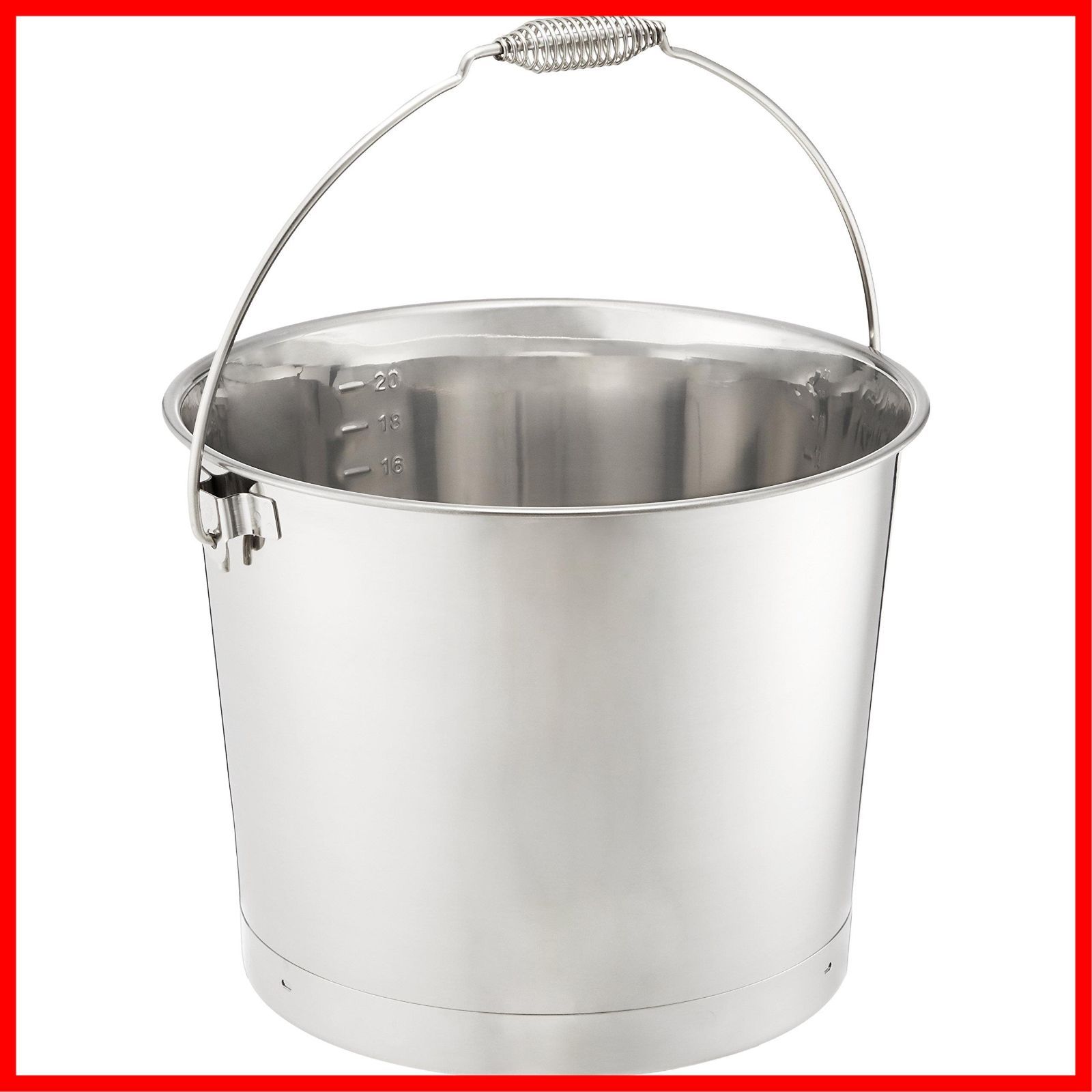 クローバー 18-8 バケツ プレス 20L 目盛付 バネハンドル