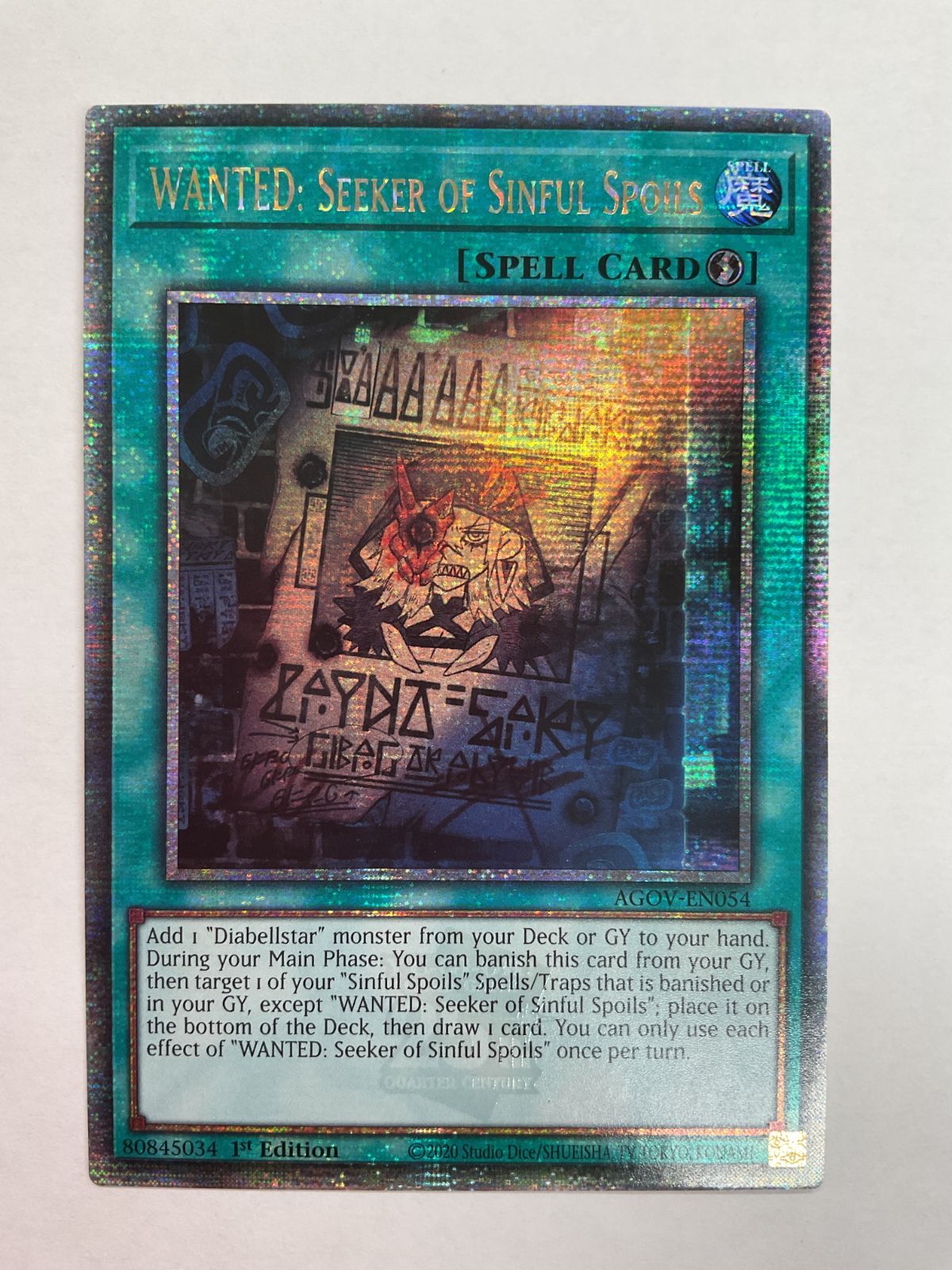 077 PK Y89 カード 罪宝狩りの悪魔 AGOV-EN054 25thシークレット 英語版 遊戯王 やや傷や汚れあり 10|19