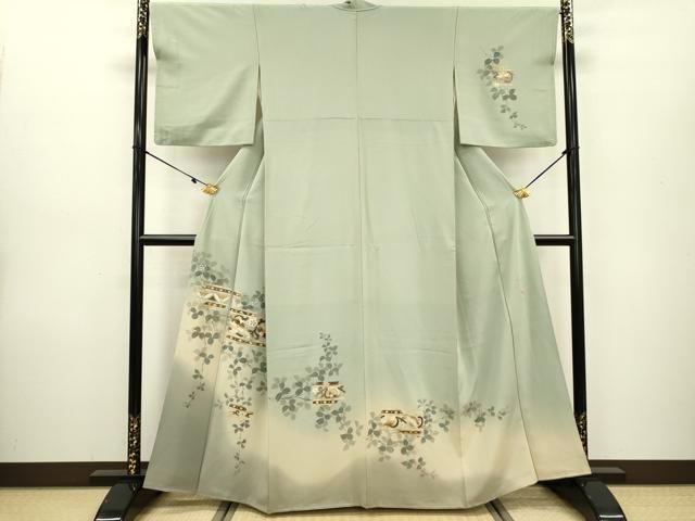 平和屋着物○本場大島紬 地空 カタス9マルキ 舞花文 正絹 逸品 AAAZ5061ph