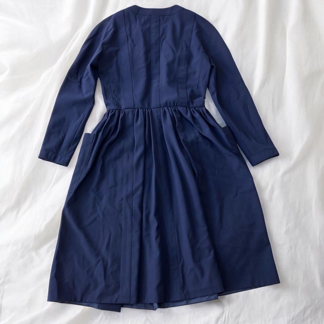 CHANEL 麻 絹 金ボタン ワンピース 仏製 96C レディース M〜L