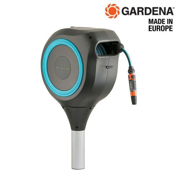 ガルデナ スパイク式自動巻取りホースボックス M ターコイズブルー 18614-20 970473301 GARDENA 園芸用 散水ホース 水道ホース
