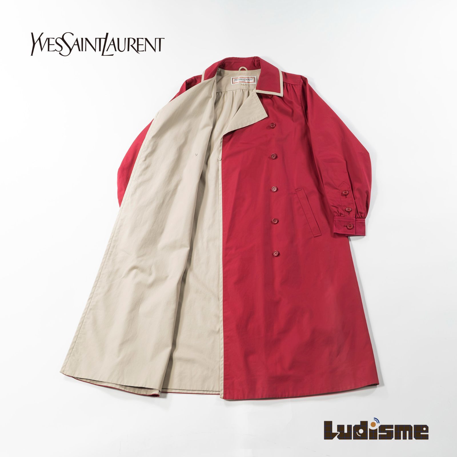 美品　YvesSaintLaurent トレンチコート　スプリンコート　コットン SAINT LAURENT - YSLトレンチコートの通販 by sky｜サンローラン