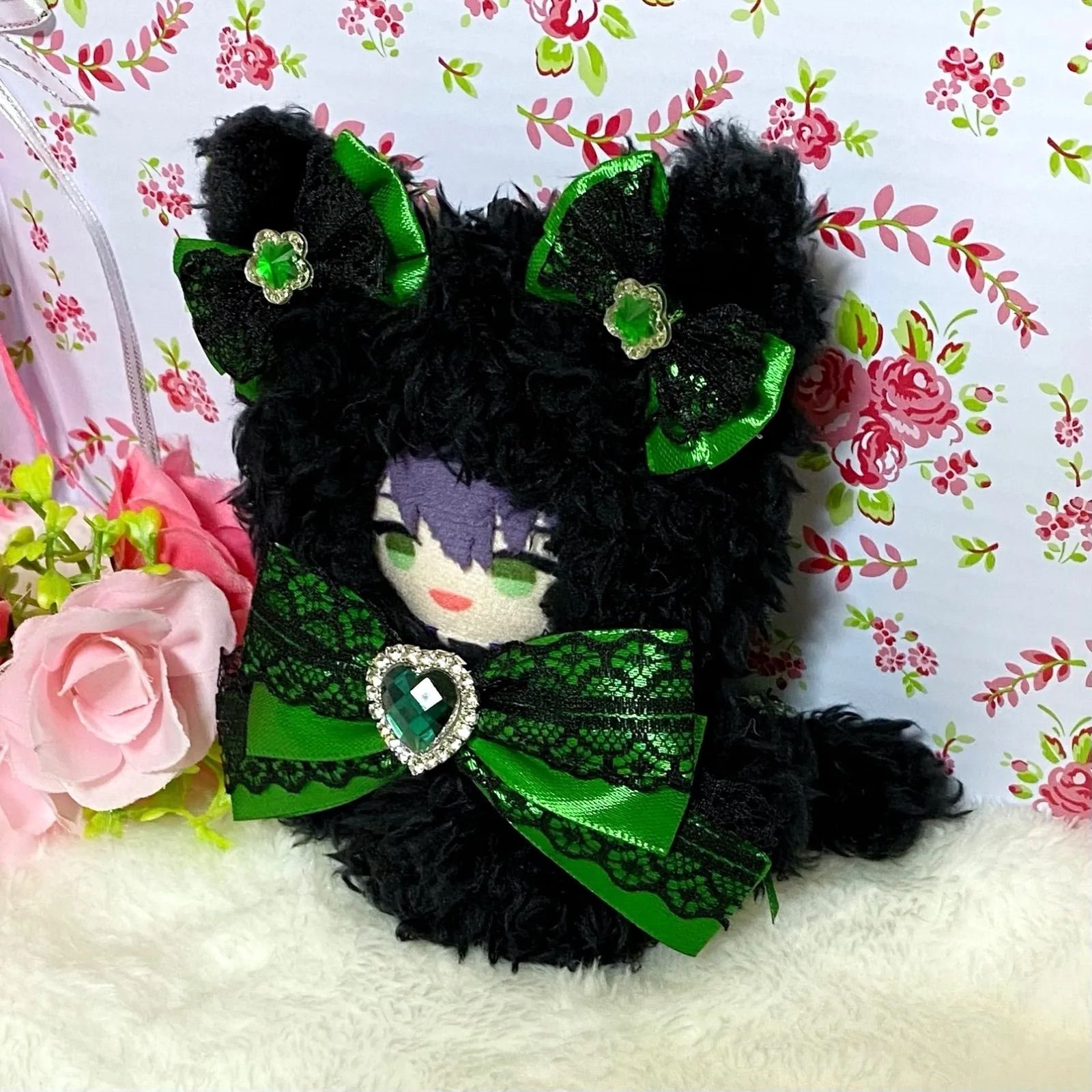 ぬい服】にじぱぺっと10㎝用着ぐるみ♡黒猫♡(グリーン) - メルカリ