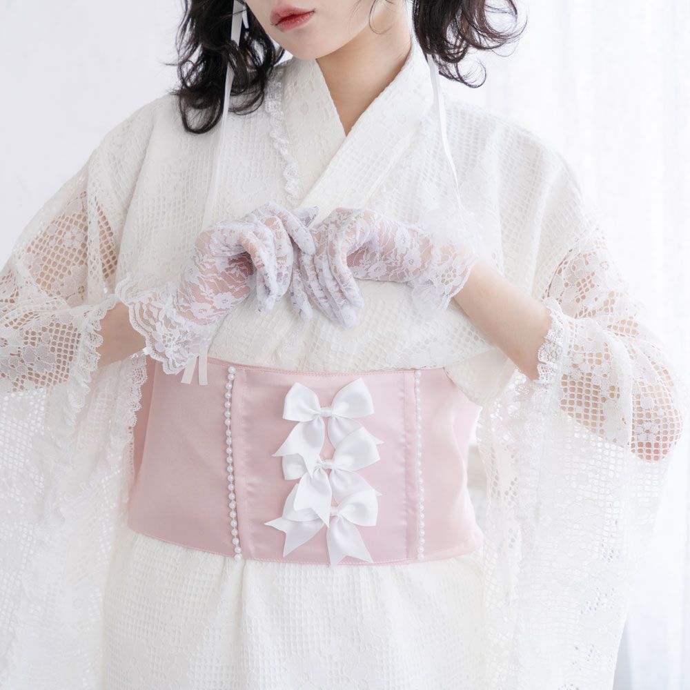 夢展望公式 [新品未使用] 総レースセットアップ浴衣 [ピンク] 他