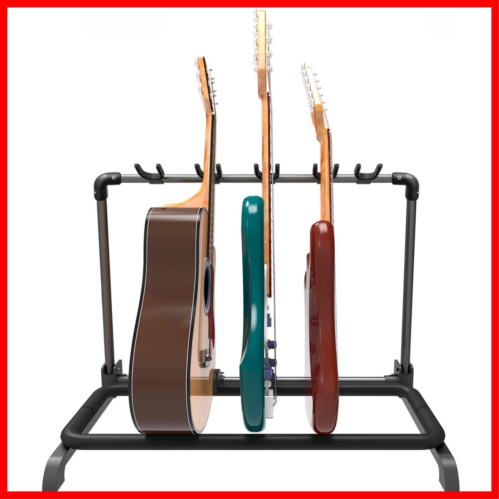バンドステージベースアコースティックギター用 ポータブルギターホルダー GGS-07 ユニバーサルディスプレイラック 折りたたみ式 5本収納 プラスチック ギタースタンド GUITTO