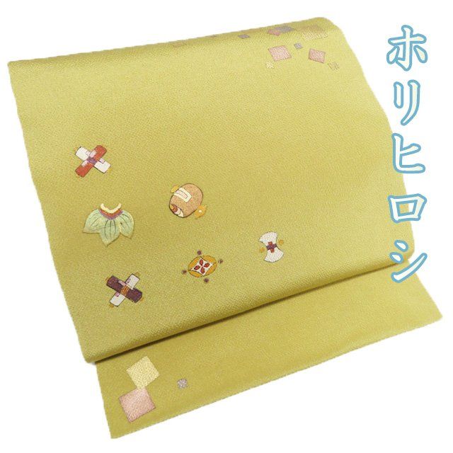 平和屋着物＊夏物 九寸名古屋帯 唐織 菱吉祥文 正絹 逸品 AABA2545np