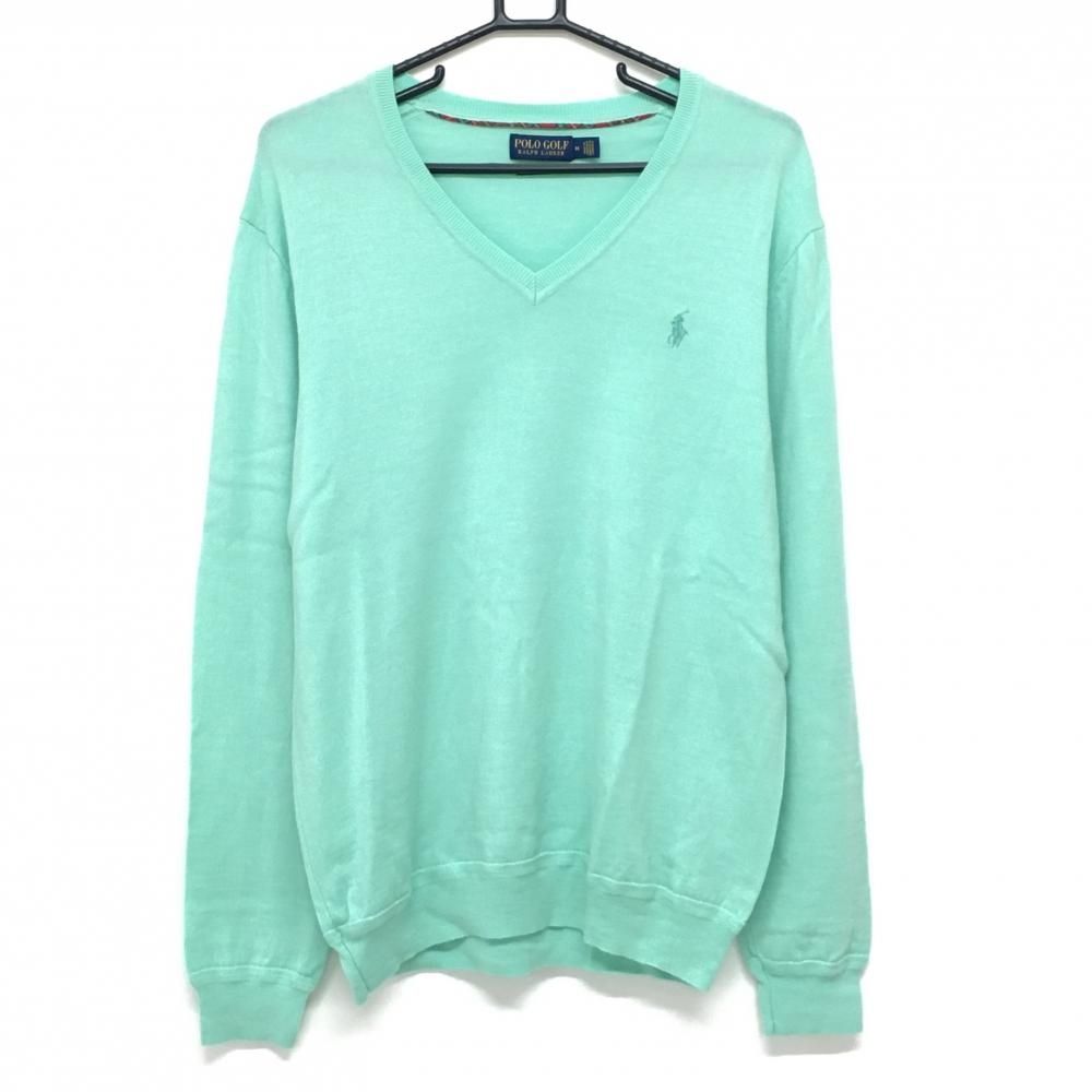 ☆SALE価格☆【超美品】ポロゴルフ セーター ライトグリーン ウール100