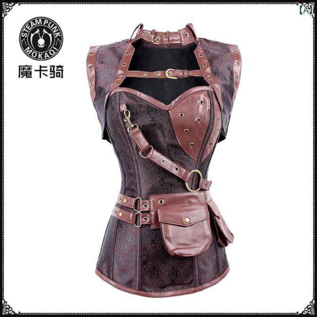 メンズ ファッション オシャレ アイテム 撮影 小物 コスプレ ステージ 衣装 乗馬 アメリカン レトロ スチームパンク コート コルセット 鋼 骨 コスプレ ゴシック 撮影 小道具