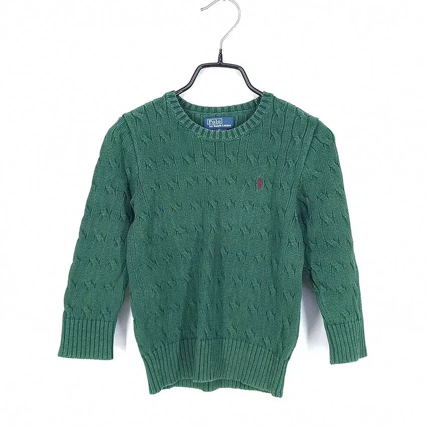 2026，品質保証 POLO RALPH LAUREN(ポロラルフローレン) トゥイーン ケーブル編み ニットTシャツ 緑 5 ( HU34942 ) セーター