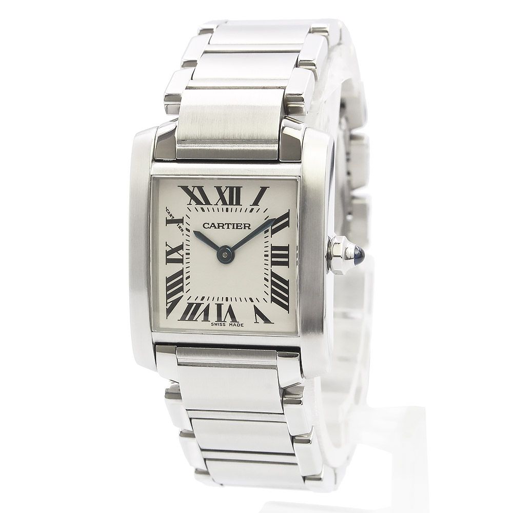 カルティエ タンクフランセーズ SM クオーツ 腕時計 ステンレススチール シルバー W51008Q3 Cartier