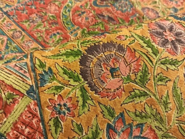 平和屋着物□上質な小紋 更紗花文 正絹 逸品 BAAU4313mz