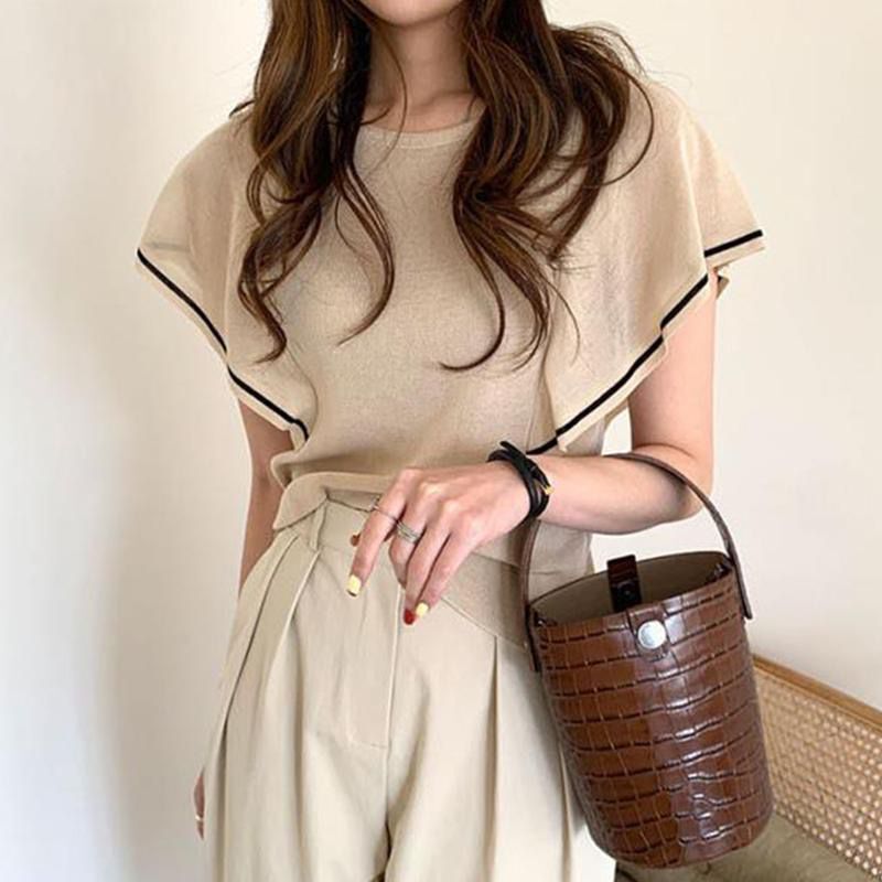 春の装いにぴったり♪シンプルトップス✭お出かけ/女子会/普段使いに ニットトップス 女性らしい シンプル オフィスカジュアル