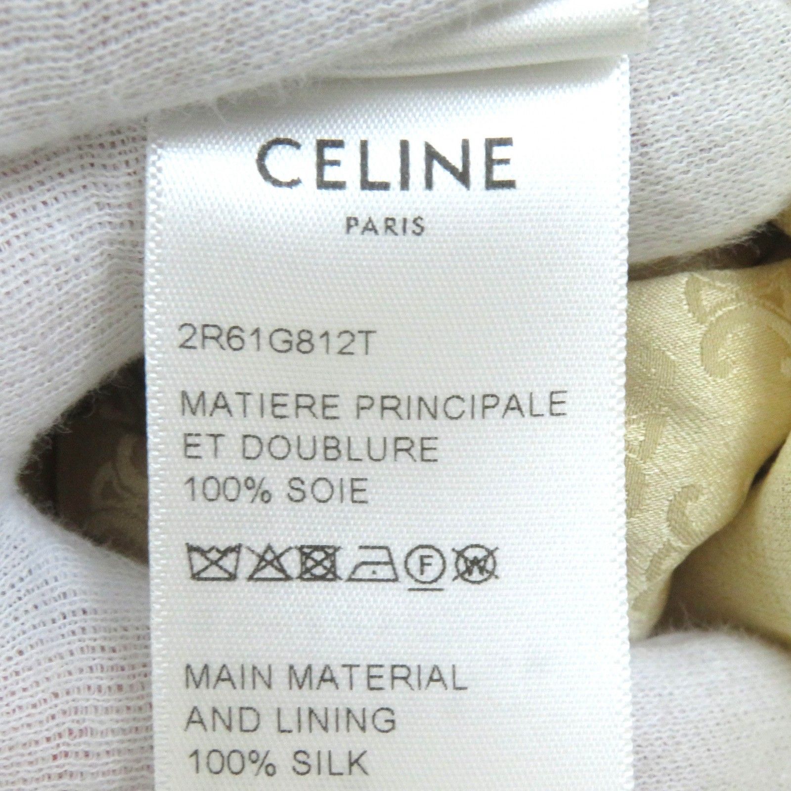 極美品△CELINE セリーヌ 2R61G812T ラバリエール シルク100  