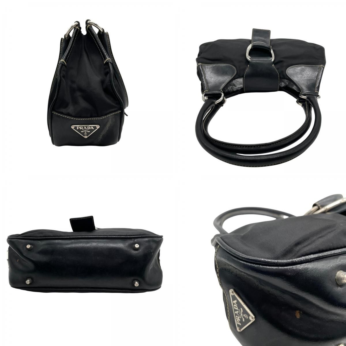 【超極美品】PRADA プラダ　ハンドバッグ　肩掛け　ナイロン　ブラック　黒 極美品 PRADA プラダ ワンショルダーバッグ ショルダーバッグ 黒