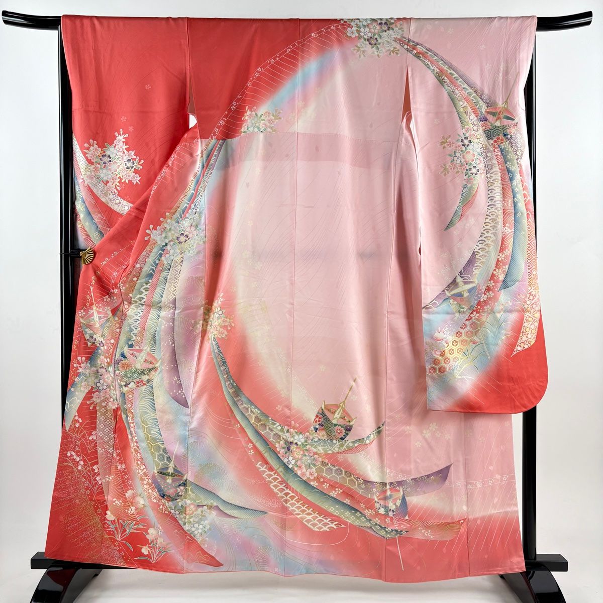 振袖　身丈160㎝　伊勢物語　夢二浪漫 振袖 身丈160.5cm 裄丈67cm M 袷 夢二浪漫 鈴乃屋 落款 糸巻き