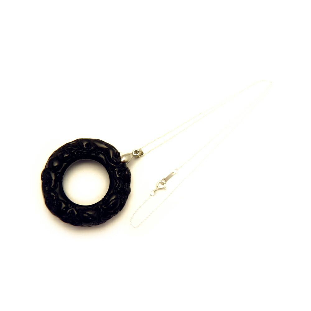 レインボーオブシディアン きつね彫り リング ペンダントトップ ネックレス 1個売り 密教 チベット法具 プチギフト 転勤 退職 お礼 