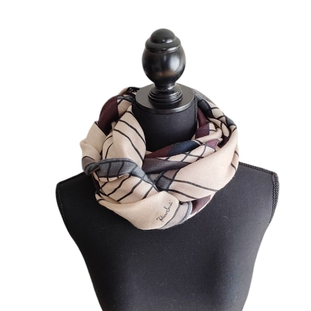 美品＊ファリエロサルティ＊大判ストール＊二重ガーゼ＊チェック柄