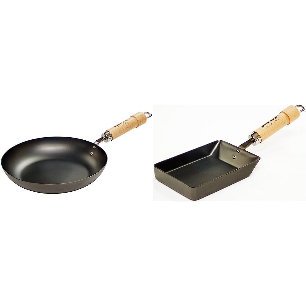 在庫 リバーライト 鉄 フライパン ジャパン 26cm IH対応 中華鍋 - 卵焼き器 鉄 フライパン ジャパン 特小 IH対応 セット買い