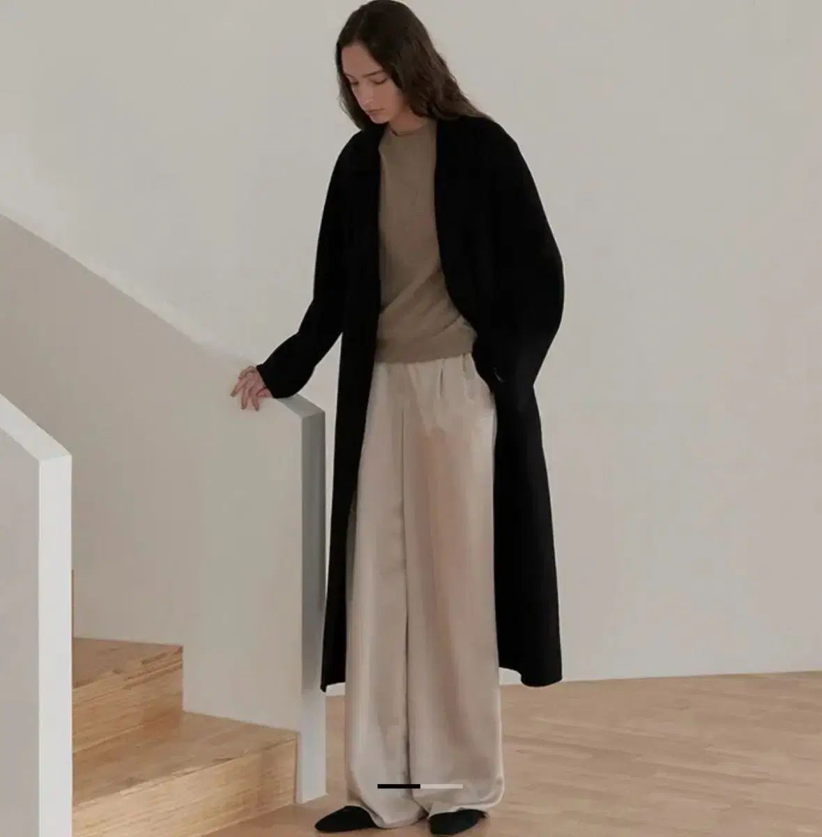 GONGDERINE MY 새틴 와이드 パンツ ブラック|M|タグ付き