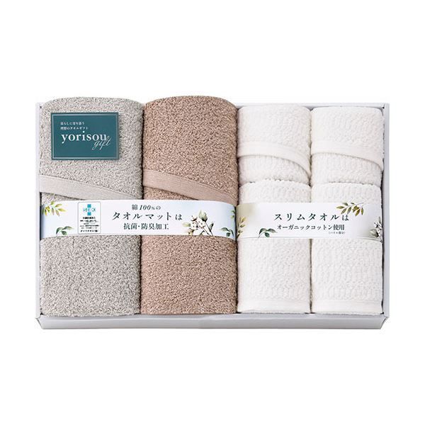 yorisou gift タオルマット-タオルセット タオルマット スリムバスタオル スリムフェイスタオル×各2 L9056649
