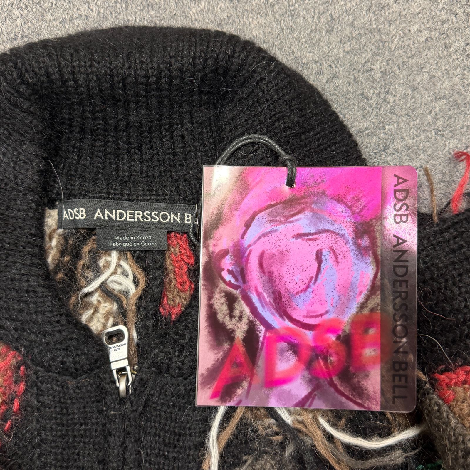 未使用品 ANDERSSON BELL Rainbow Intarsia Zip-Up Cardigan 
