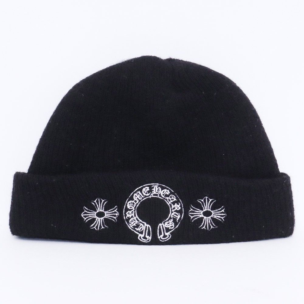 chrome heartsウールワッチキャップ ホースシュー クロス CHROME HEARTS ウールワッチキャップ ホースシュー クロス ブラック