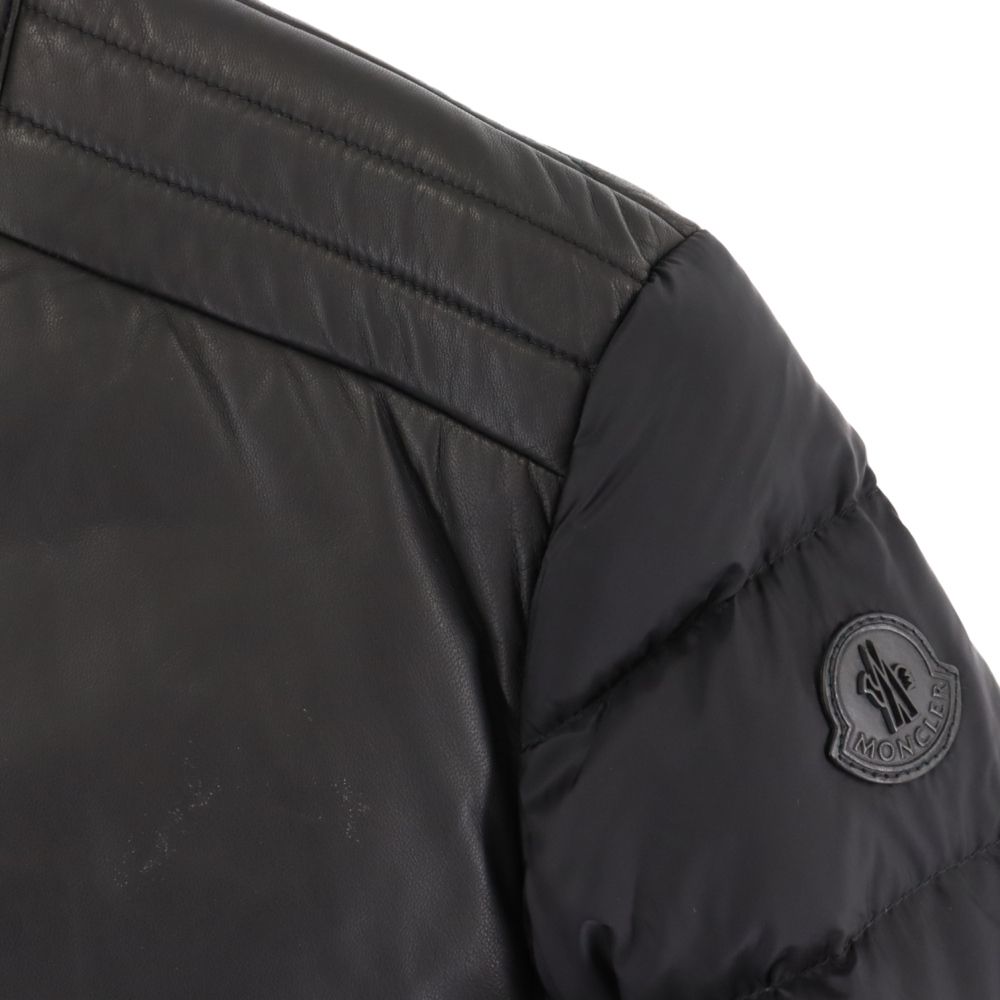 MONCLER JEANDAT GIUBBOTTO レザー切り替え MONCLER JEANDAT GIUBBOTTO レザー切り替え
