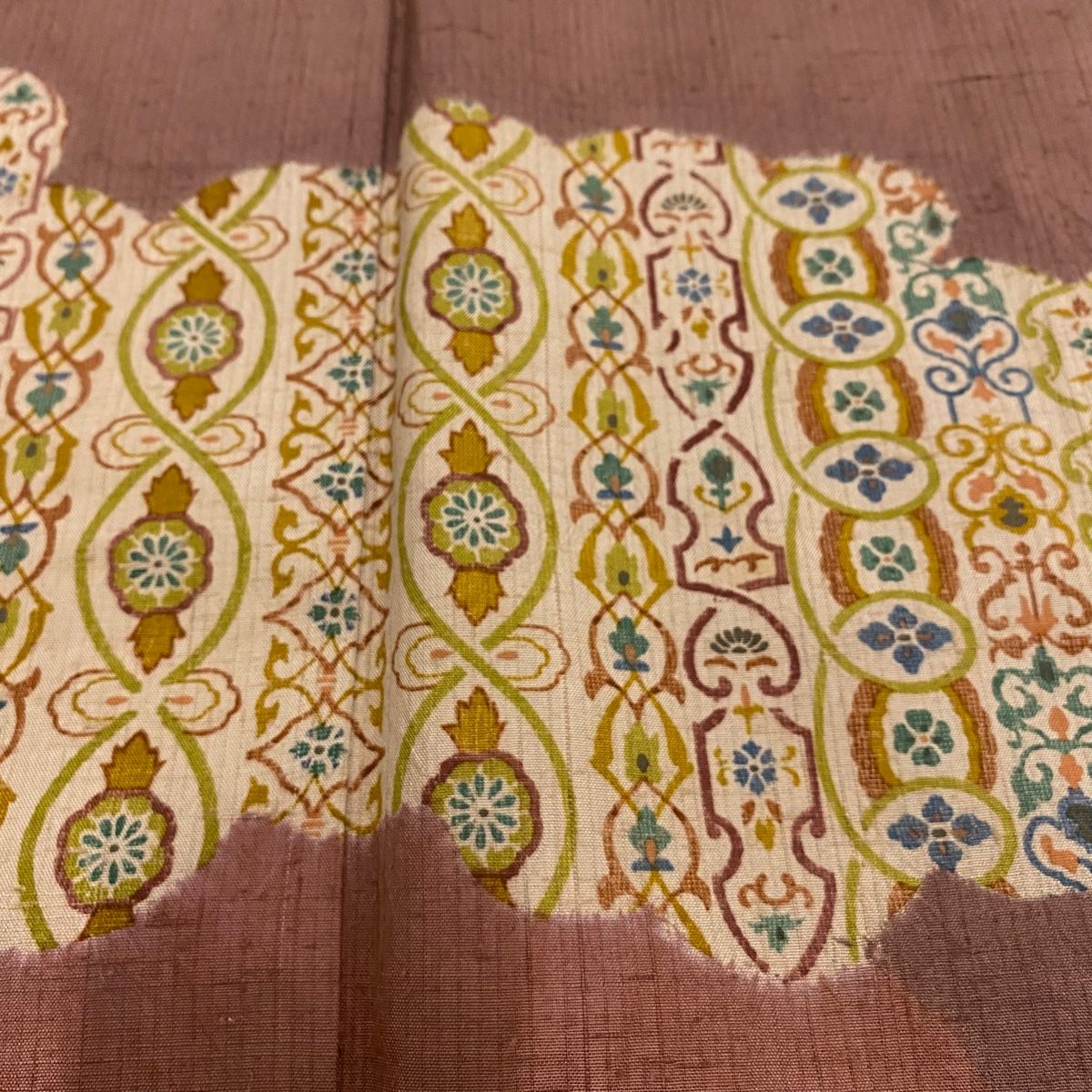 訪問着 身丈156.5cm 裄丈66cm M 袷 川村久太郎 落款 樹木 黒 正絹