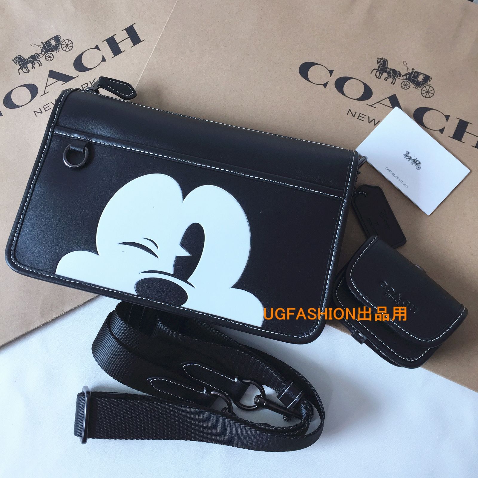 ＜コーチバッグ＞COACH/コーチバッグ ショルダーバッグ CM030 ミッキー コーチ×ディズニー 限定コラボ クロスボディー レディースバッグ 斜めがけバッグ アウトレット品 紙袋付属　新品未使用