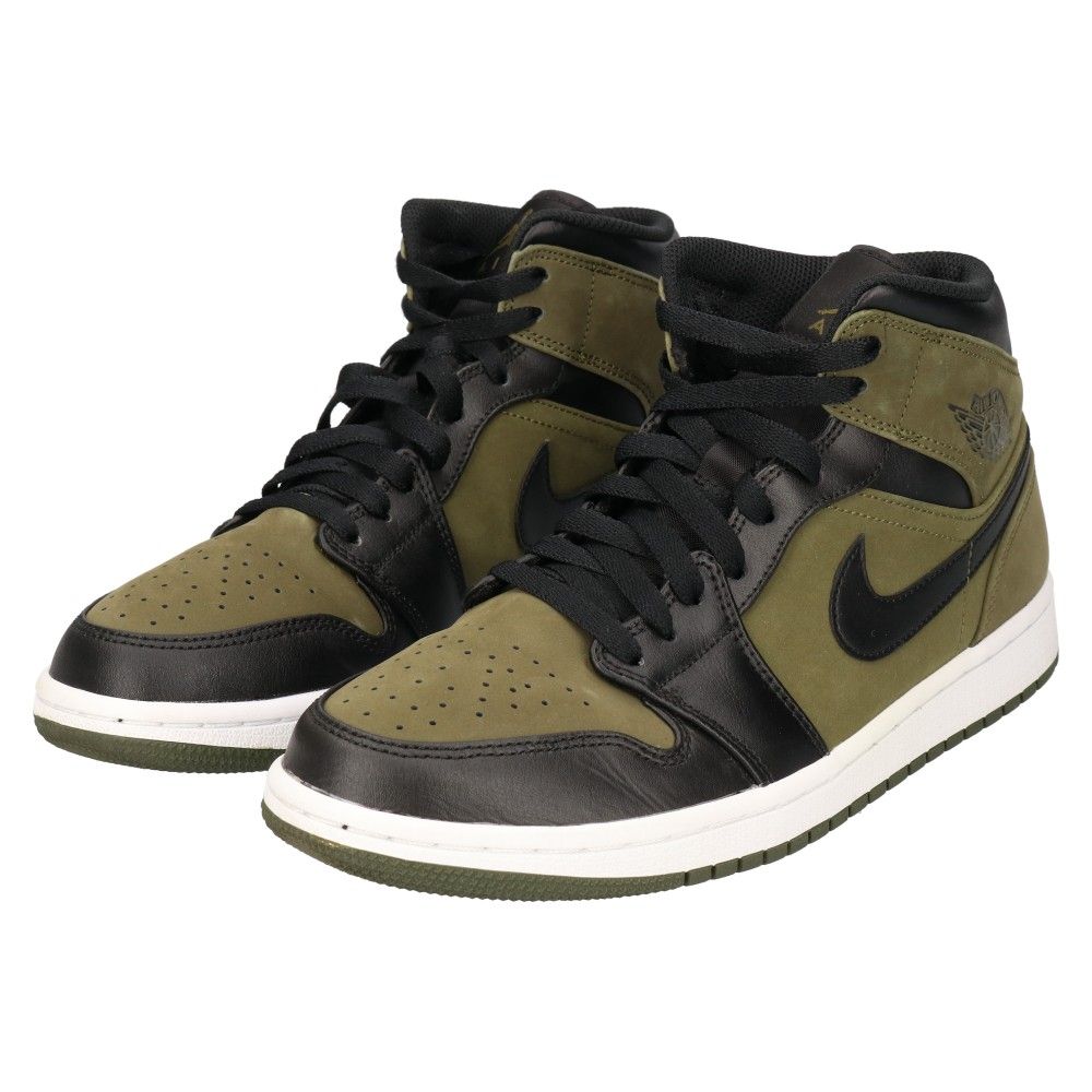 Air jordan 1 mid olive cheap canvas